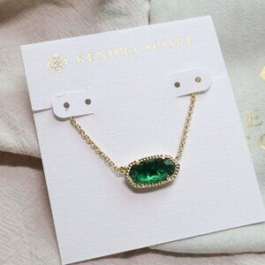 ❤️ Kendra Scott Elisa Gold Green Cat's Eye Pendant Necklace ❤️